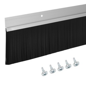 Unique Bargains Aluminum Nylon Door Brush Bottom Sweeps 35.46" x 3.86" Silver 1 Pc - 1 of 4