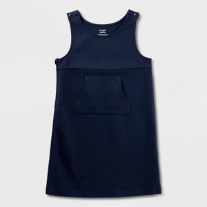Girls' Adaptive Abdominal Access Uniform Dress - Cat & Jack™ - 1 of 4