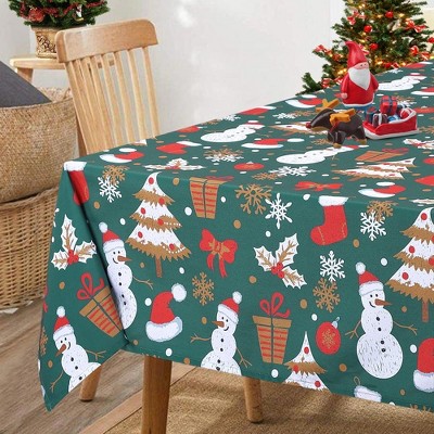 Christmas Tablecloth Washable Velvet Table Cloth, 55" x 80" Green