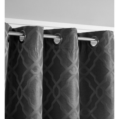 Slate Polyester Blackout Window Curtains Set of 2