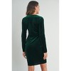 Hello Miz Women's Long Sleeve Velvet V Neck Wrap Maternity Dress - 3 of 4