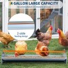 Chicken Feeding Trough 45", Galvanized Steel Chicken Feeder with Crossbar & Drainage Holes, Holds 12 Chickens Poultry Feeder Trough for Duck Turkey - 3 of 4