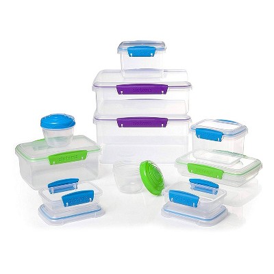 Sistema Klip It Accents 20pc Food Storage Container Set Light Blue