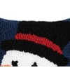 C&F Home 8" x 8" Christmas Winter Snowman Wishes Snowman Face on Black Background Small Petite Accent Hooked Pillow - 2 of 4