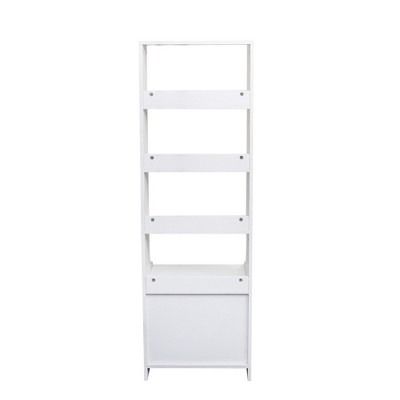 VYNXARIA All - in - One White Night Stand: 2 Storage Drawers, Bookshelf for Bedroom Comfort