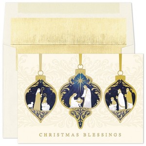 Masterpiece Studios Holiday Collection 16-Count Boxed Christmas Cards with Foil-Lined Envelopes, 7.8" x 5.6", Nativity Blessings (963800) - 1 of 1