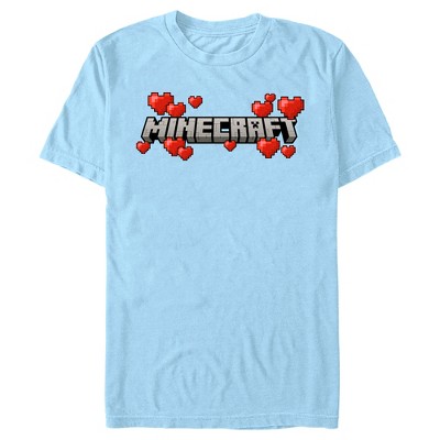 Men's Minecraft Valentine's Day Hearts Logo T-Shirt