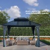 Durable 10' x 12' Hardtop Gazebo with Galvanized Steel Roof, Sturdy Aluminum Frame, Mosquito Netting, and Weather-Resistant Curtains-Coolbibila - 2 of 4