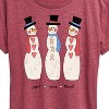 Women's - Instant Message - Joyful Merry Blessed Christmas Snowmen Short Sleeve Graphic T-Shirt - 2 of 4