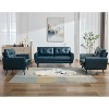 TYBOATLE 61" Faux Leather Loveseat Sofa, Mid-Century Modern Tufted Couch for Small Spaces, Comfy 2-Seater for Living Room, Bedroom, Office - 2 of 4