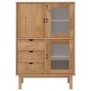 CLIHOME 49.2" H Classic Wooden Highboard Coffee Bar Cabinet Buffet Cabinet With Storage, Brown - 3 of 4