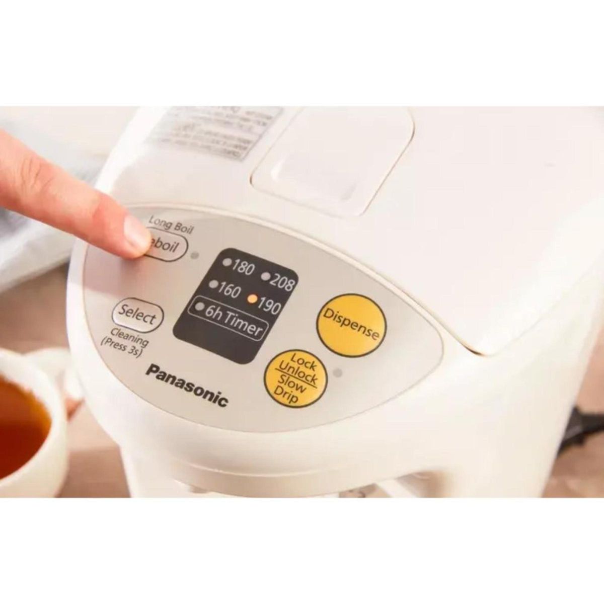 Panasonic RA41660 Electric Thermo Pot Water Boiler Dispenser NC-EG3000, Slow-Drip Mode for Coffee, Ideal for Baby Food, Four TEM, 3.2 quarts, White - thumbnail 4