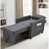 NicBex 4-in-1 Convertible Sleeper Chair,Folding Sofa Bed with 2 Pillows,Couches with 6 Position Adjustable Back for Living Room - 2 of 4
