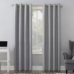 1pc 50"x63" Blackout Duran Thermal Insulated Window Curtain Panel Silver - Sun Zero