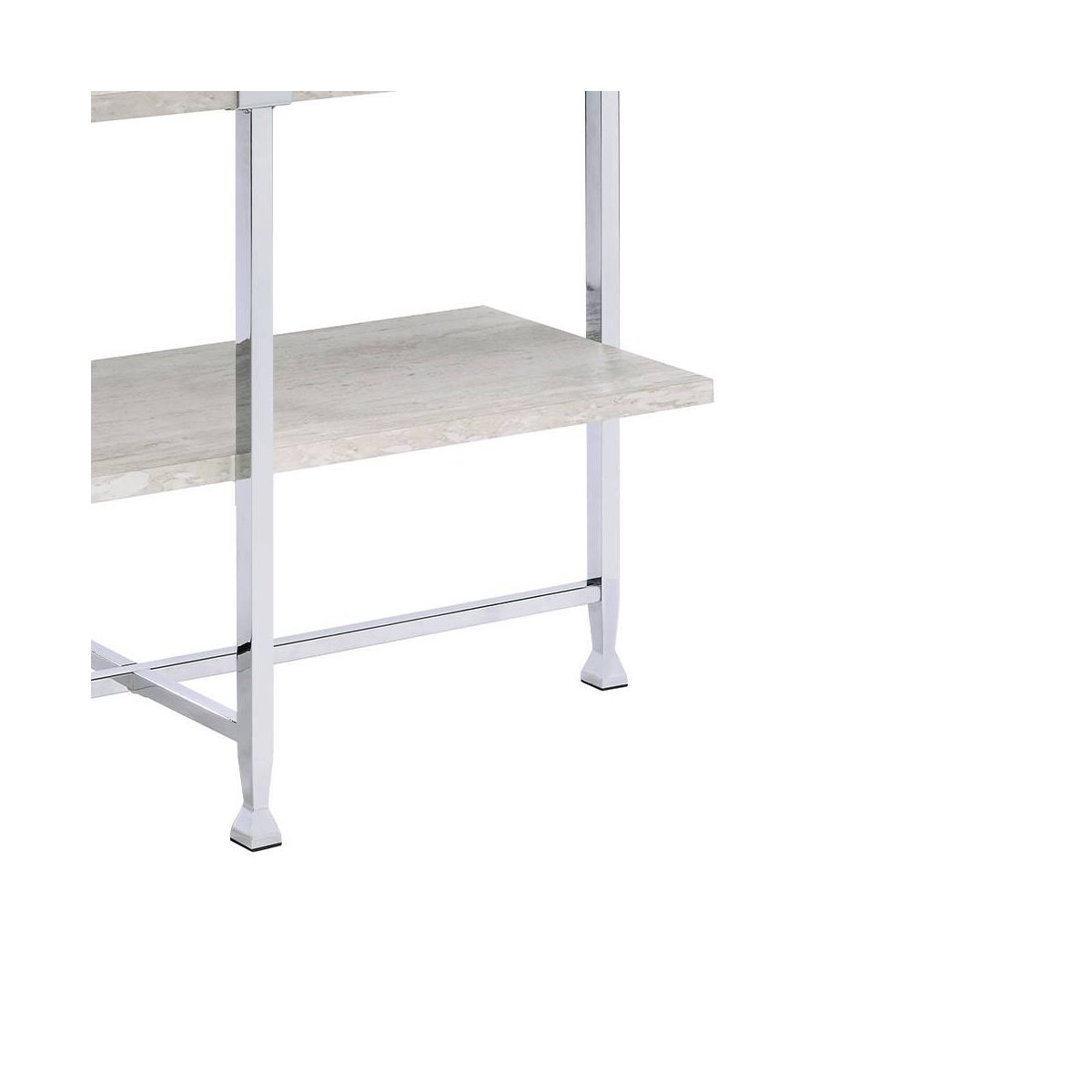 Acme Furniture Brecon Console Table White Oak/Chrome Finish - thumbnail 4