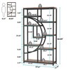 Resenkos Bookshelf, Bookcase Standing Shelf Unts,Freestanding Bookshelf, 68.9" Etagere Bookcase with 9 Open Shelves,Rustic Brown & Black - 2 of 4