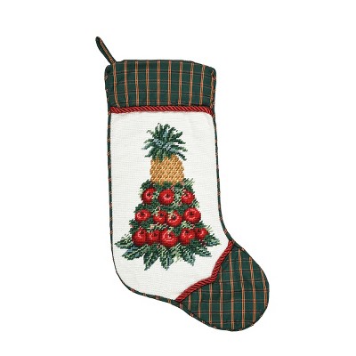 C&F Home Colonial Williamsburg Apple Cone Needlepoint  Stocking