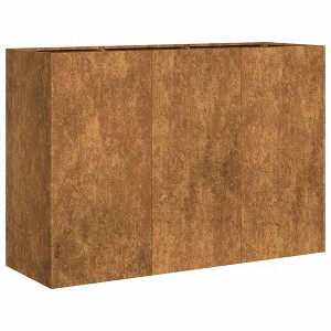 vidaXL Weathering Steel Planter Box with Open Bottom - 47.2"x15.7"x31.5" Rectangular Plant Pot Stand for Garden/Patio/Balcony - 1 of 4