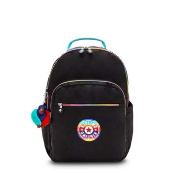 Kipling Seoul Large 15" Laptop Backpack Truly Black Rainbow