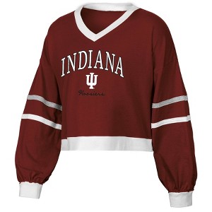 NCAA Indiana Hoosiers Women's Long Sleeve V-Neck T-Shirt - 1 of 3