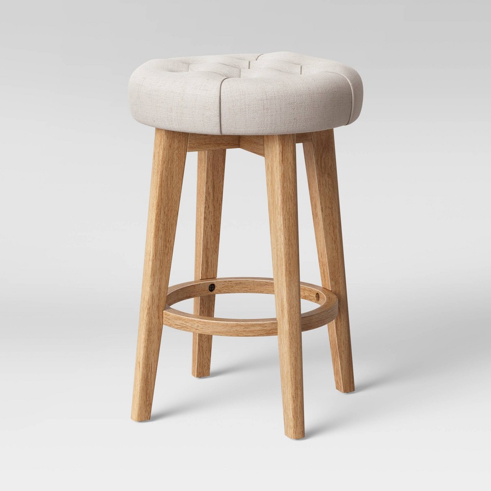 Allendale Backless Swivel Tufted Counter Height Barstool Linen - Threshold