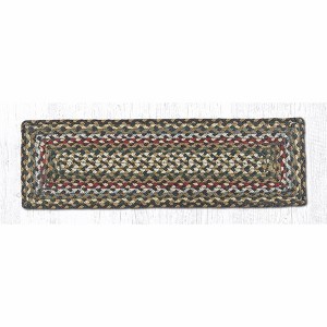 Earth Rugs Fir/Ivory Jute Rectangle Stair Tread 27"x8.25" Eco-Friendly Home Accent - 1 of 3