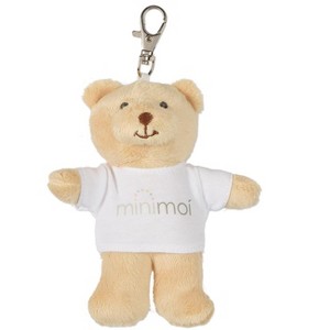MiniMoi MiniMoi Faux-Fur Fuzzy Bear Keychain with Carabiner Tan One Size - 1 of 1
