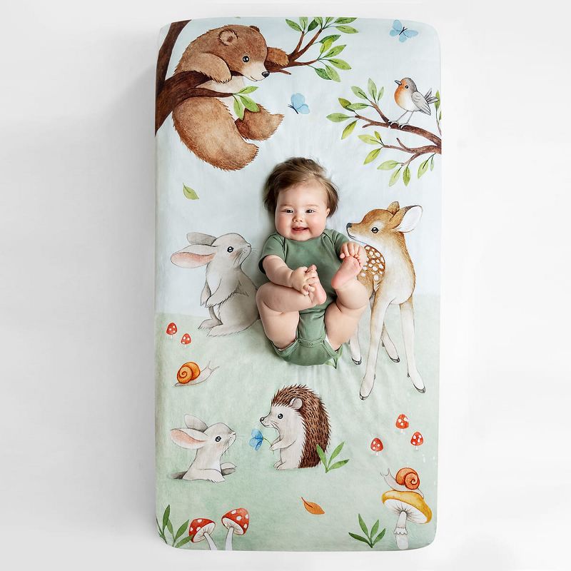 Rookie Humans Enchanted Forest 100% Cotton Fitted Crib Sheet., 1 of 5