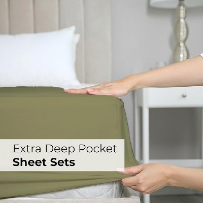 Sage Green Queen Microfiber Deep Pocket Sheet Set