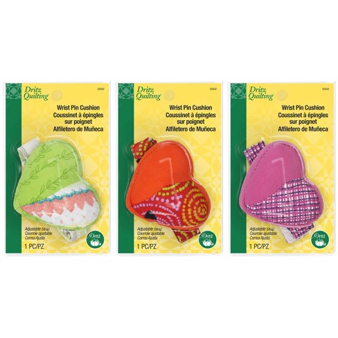 Dritz 3pk Heart Wrist Pin Cushions With Adjustable Strap : Target