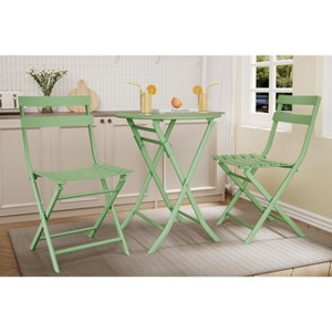 3 Piece Patio Set,Folding Patio Table and Chairs, Folding Outdoor Patio Furniture Sets,Weather Resistant Conversation Set for Yard Garden - 1 of 4