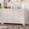 Elegant Full Size 6 Drawer Retro Wooden Dresser, Classic Bedroom Storage Cabinet with Stylish Metal Handles-Maison Boucle - 3 of 4