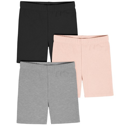 Gerber Baby Girls' Toddler Pull-on Bike Short - Grey/pink/black - 5t -  3-pack : Target