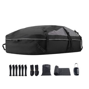 VEVOR Car Rooftop Cargo Carrier Bag, 21Cubic Feet Cargo Carrier for Car Roof,100% Waterproof 900D Oxford Cloth Roof Luggage Bag for All Vehicle,Black - 1 of 4