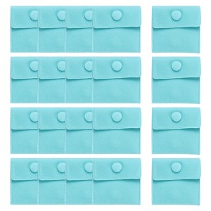 Unique Bargains Velvet Small Soft Jewelry Pouch with Snap Button 20 Pcs - 1 of 4