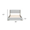 HomeRoots White Tufted Upholstered Twin Bed Frame - 3 of 4