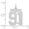 Black Bow Jewelry 14k White Gold, Jersey Collection, Medium Number 91 Pendant - 4 of 4