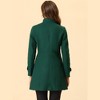 INSPIRE CHIC Women's Stand Collar Double Breasted Slant Pockets Trendy Outwear Winter Coat - 4 of 4