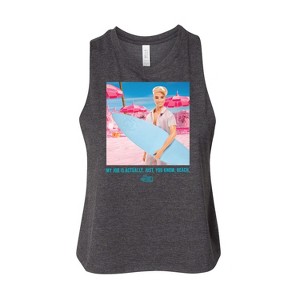 Women's - Barbie - Ken My Job Is Beach Graphic Racerback Tank - 1 of 2