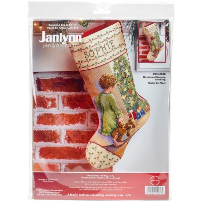 Janlynn Counted Cross Stitch Stocking Kit 18" Long-Christmas Morning (14 Count)