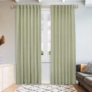 Awesome Home  Linen Blend Light Filtering Curtains for Living Room (2 Panels) - 1 of 4