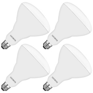 Luxrite BR40 LED Flood Light Bulb, 85W Equivalent, 6500K Daylight, Dimmable, 1100 Lumens, 13W, E26 Medium Base, Indoor/Outdoor 4 Pack - 1 of 4