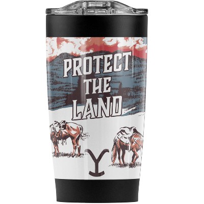 Yellowstone Protect The Land Horses Steel Tumbler 20oz Coffee Travel Mug