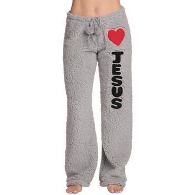 Just Love Womens Plush Faux Sherling Soft Pajama Pants - PJ Bottoms Sleepwear