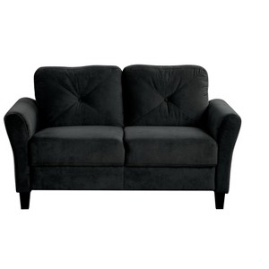 TiramisuBest Comfortable Velvet Sectional Sofa Couch, Modern Couch for Living Room, Bedroom, Office & Small Spaces, Black - 1 of 4