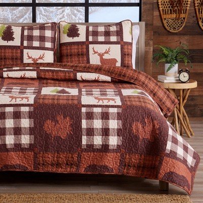 Great Bay Home Rustic Lodge All-Season Reversible Quilt Set With Shams