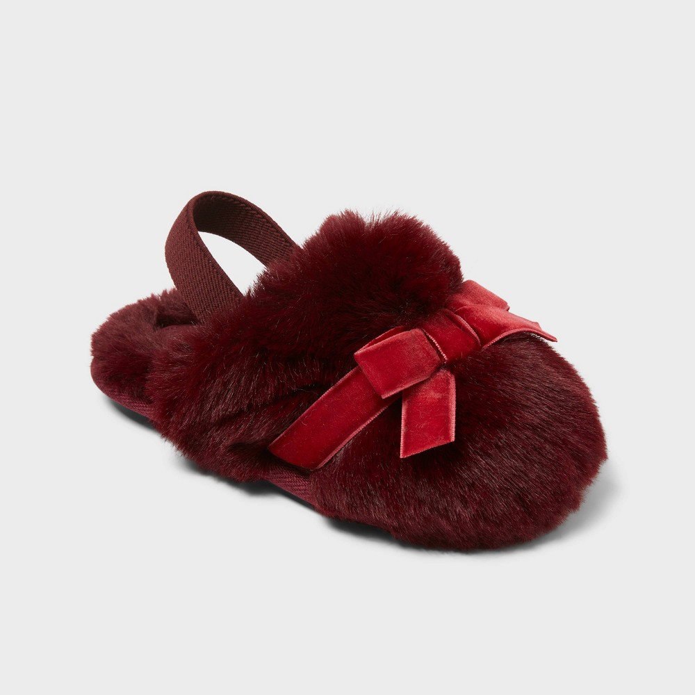 Toddler Adler Plush Scuff Slippers - Cat & Jack™ Red 7T-8T