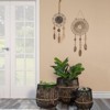 VisioGear Planters, 3PCS Round Planter Bamboo Footed Planters, Plant Pots for Hall, Living Room, Black, 17"*17"*19" - 4 of 4