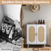 KTMBDW Shoe Storage Cabinet with 2 Rattan Door, Freestanding Organizer with Wood Legs, Narrow Shoe Rack Cabinet for Entryway, living room - 4 of 4