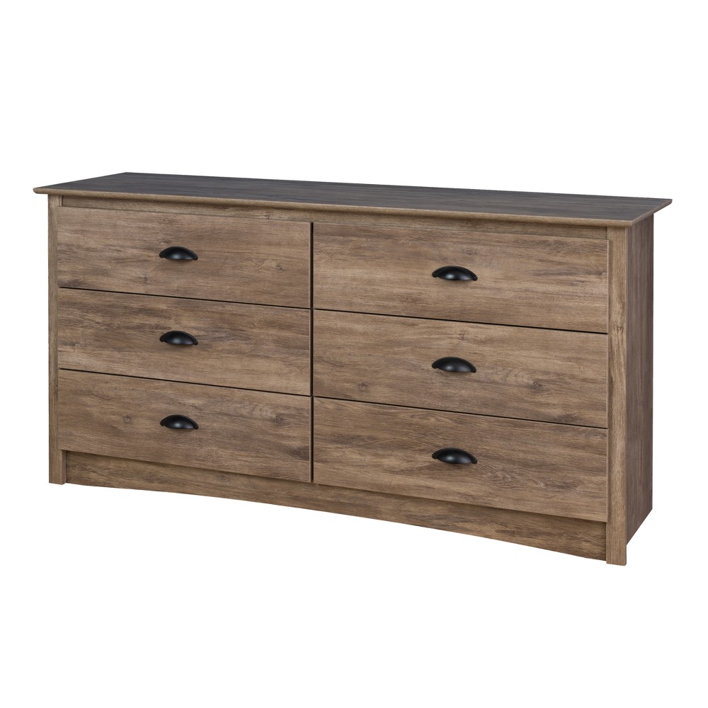 Photos - Dresser / Chests of Drawers Salt Spring 6 Drawer Dresser Drifted Gray - Prepac